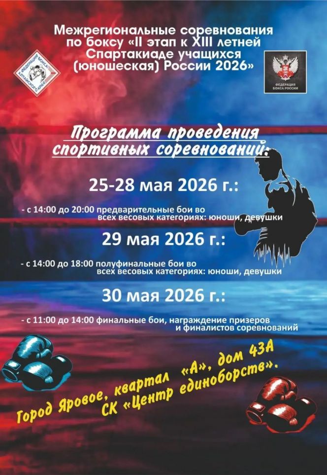 25-30 мая. Яровое. Центр единоборств. Межрегиональный турнир - отборочный этап на XIII летнюю Спартакиаду учащихся России 