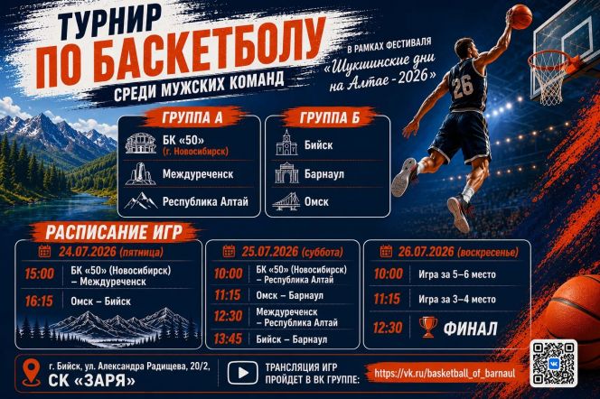 24-26 июля. Бийск. СК "Заря". Турнир среди мужских команд в рамках Фестиваля "Шукшинские дни на Алтае"