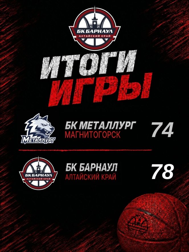 Пошли в гору. В Магнитогорске БК "Барнаул" вырвал у "Металлурга" первую победу сезона - 78:74