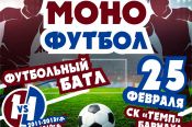 В барнаульском  спорткомплексе «Темп» 25 февраля пройдёт чемпионат по моно-футболу