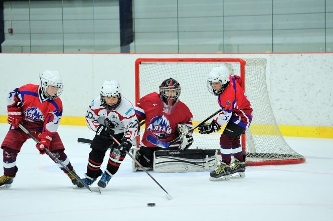 «Весенний Кубок Алтая» среди хоккеистов 2008 года рождения. Фото: Сергей ГОРЕЛОВ