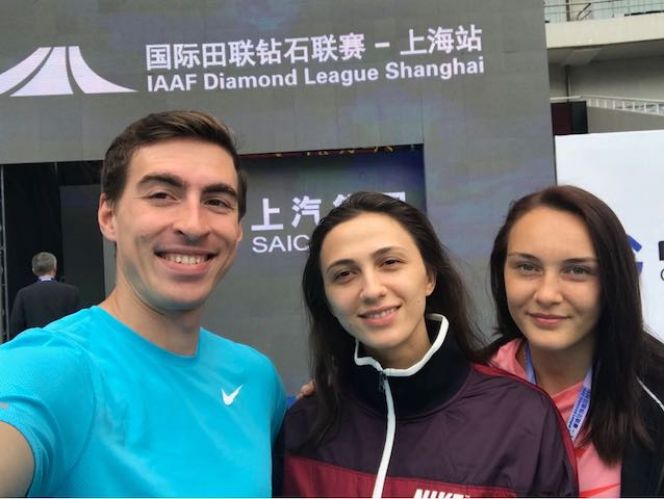 Бриллиантовая лига-2018. Шанхай. Сергей Шубенков, Мария Лисицкене, Виктория Прокопенко. Фото RusAthletics. 