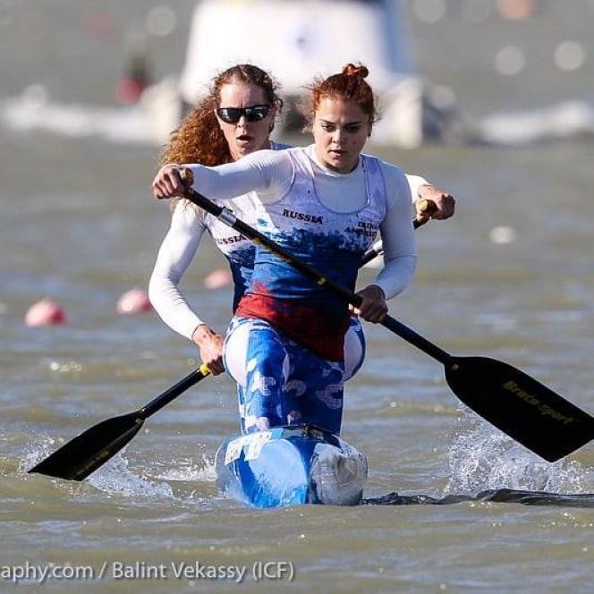 Чемпионат Европы по гребле на байдарке и каноэ. Белград-2018. Ирина Андреева и Олеся Ромасенко  