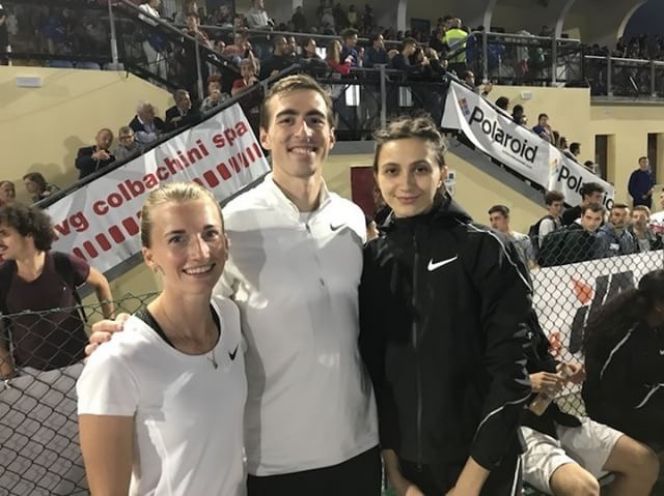 Анжелика Сидорова, Сергей Шубенков, Мария Ласицкене на турнире в Падуе. Фото: rusathletics.com