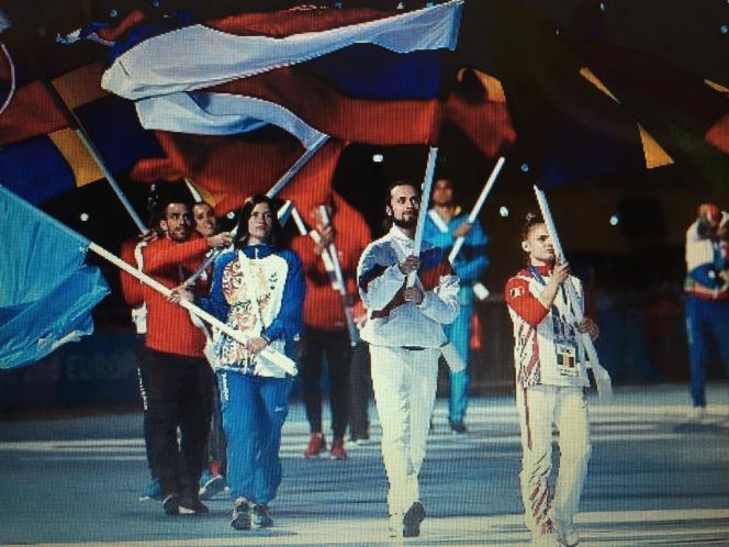 Сергей Каменский пронёс флаг России на церемонии закрытия II Европейских игр в Минске