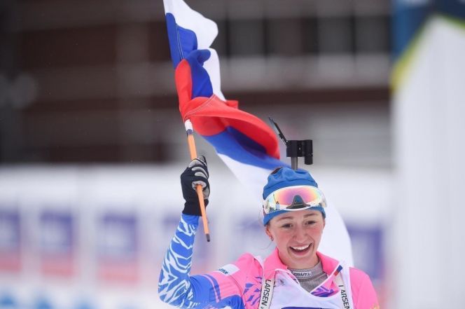 2 февраля. Ленцерхайде. Анастасия Шевченко. Фото СБР, twitter.com/russianbiathlon