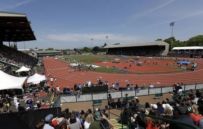 Стадион Хейвард-филд в городе Юджин (США), где должен пройти турнир. Фото: AP Photo/Don Ryan