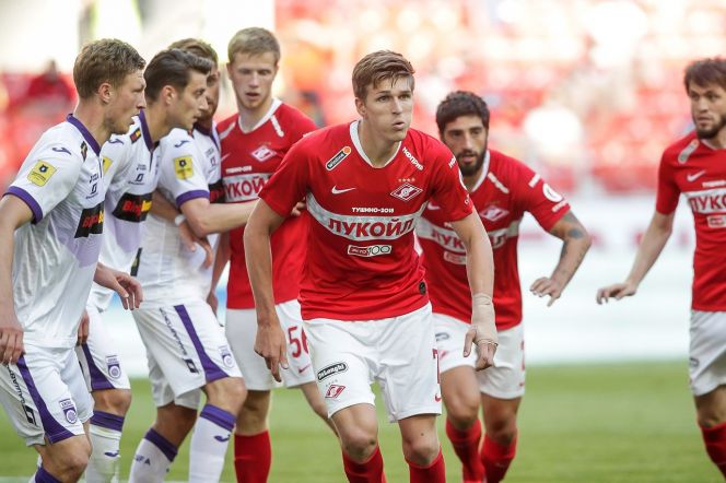 Александр Соболев в матче с "Уфой". 27.06.2020. Фото: ФК "Спартак-Москва"