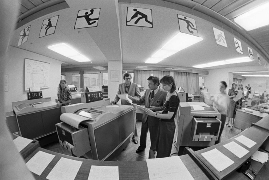 Копировально-множительная служба Главного пресс-центра Олимпиады-80. Фото: Михаил Потырнике/ТАСС