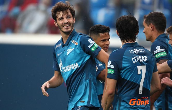 Александр Ерохин забил первый гол в сезоне. Фото: Вячеслав Евдокимов/ФК "Зенит"