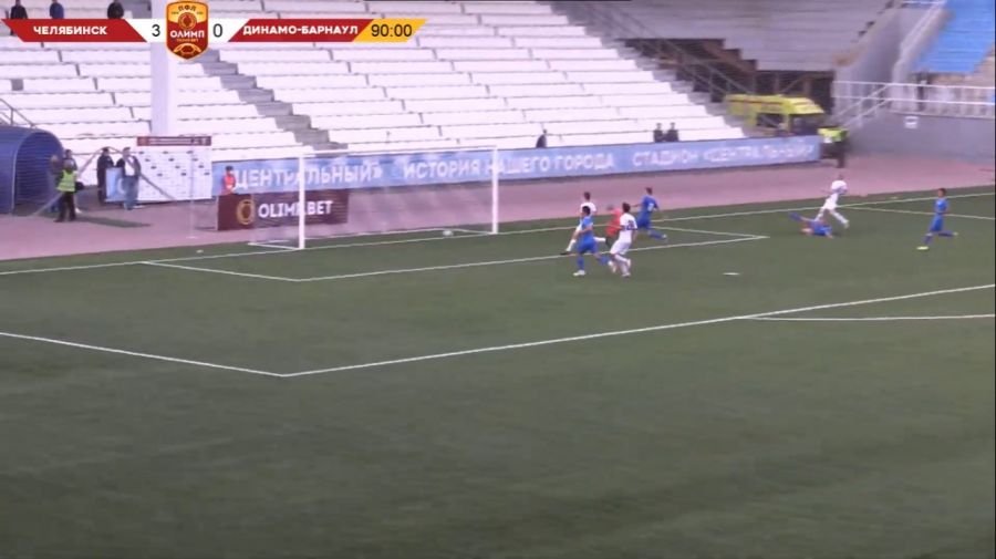 Барнаульское «Динамо» в гостевой встрече разгромно проиграло «Челябинску» - 0:4  