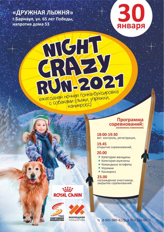 30 января в барнаульском квартале "Дружный" пройдёт ночная гонка с собаками 