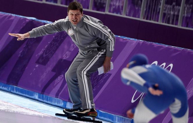 Тренер женской спринтерской команды сборной России по конькобежному спорту Сергей Клевченя. Фото: Валерий Шарифулин/ТАСС